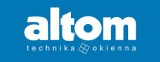 Logo firmy ALTOM Fabryka Okien Sp. z o.o. -   okna, drzwi, fasady z PCV i aluminium. Producent