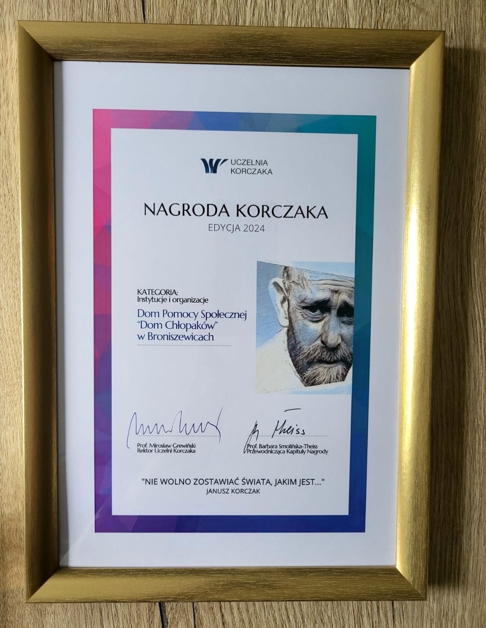 Dom Chłopaków w Broniszewicach otrzymał Nagrodę Korczaka