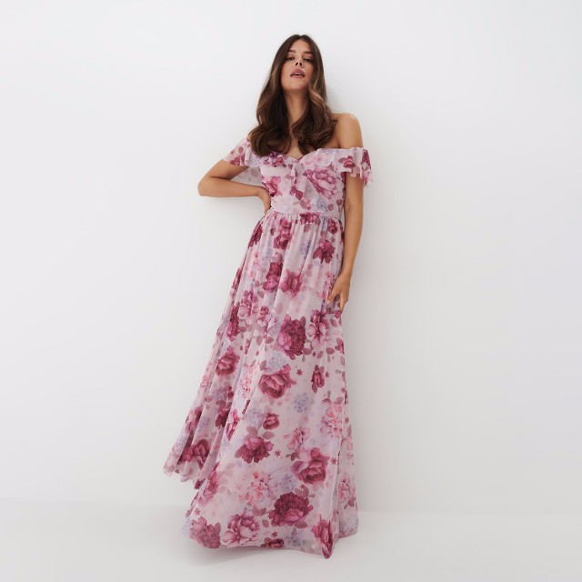 Mohito - Letnia sukienka maxi w kwiaty - Różowy