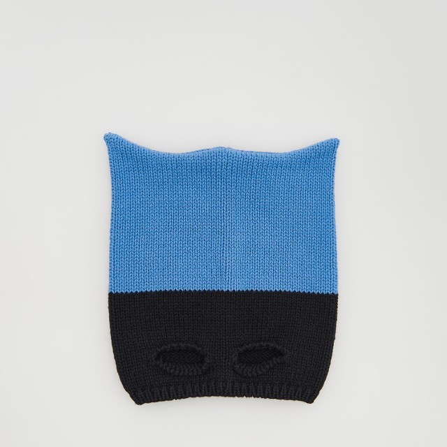Reserved - Strukturalna czapka z uszami - Niebieski