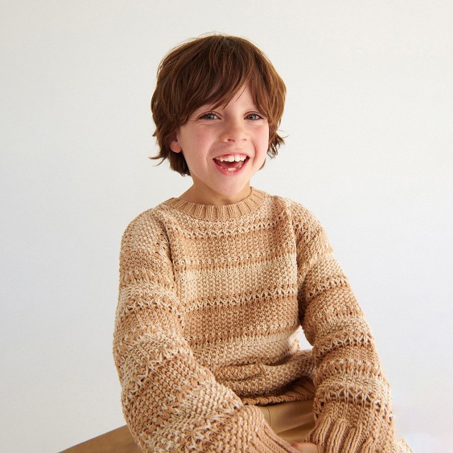 Reserved - Melanżowy sweter oversize - Kremowy