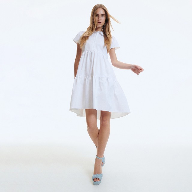 Reserved - Koszulowa sukienka - Biały