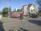 Zderzenie samochodu z motocyklem w Grudziądzu. Jedna osoba ranna