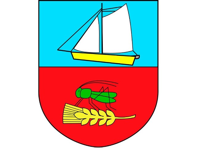 Logotyp gminy Ustka z białym tłem