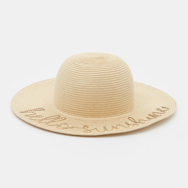Mohito - Letni kapelusz z napisem - Beżowy