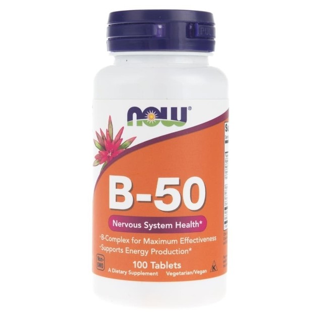 B - комплекс Now b-50 100 таб. Energy, комплексная добавка с витаминами и травами от Now foods.. Производитель now