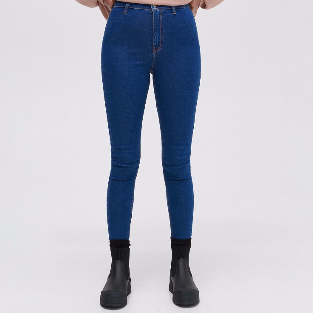 Cropp - Ciemnoniebieskie jeansy skinny - Niebieski