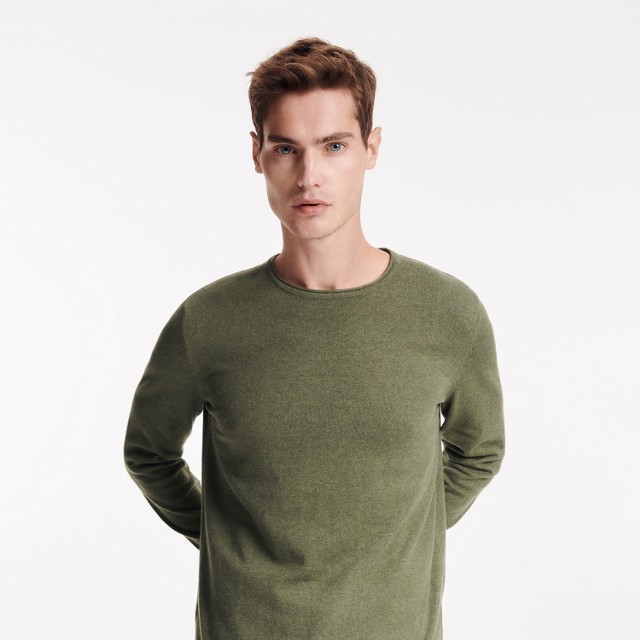 Reserved - Sweter z domieszką jedwabiu - Zielony