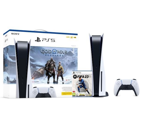 Sony PlayStation 5 (PS5) + God of War Ragnarok + FIFA 23
