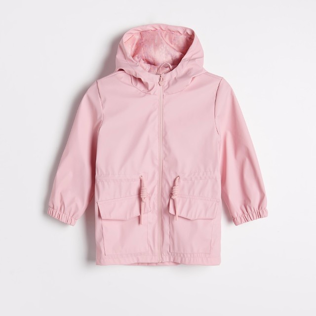 Reserved - Gumowany płaszcz - Różowy