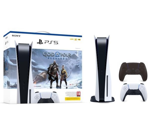 Sony PlayStation 5 (PS5) + God of War Ragnarok + dodatkowy pad (czarny)
