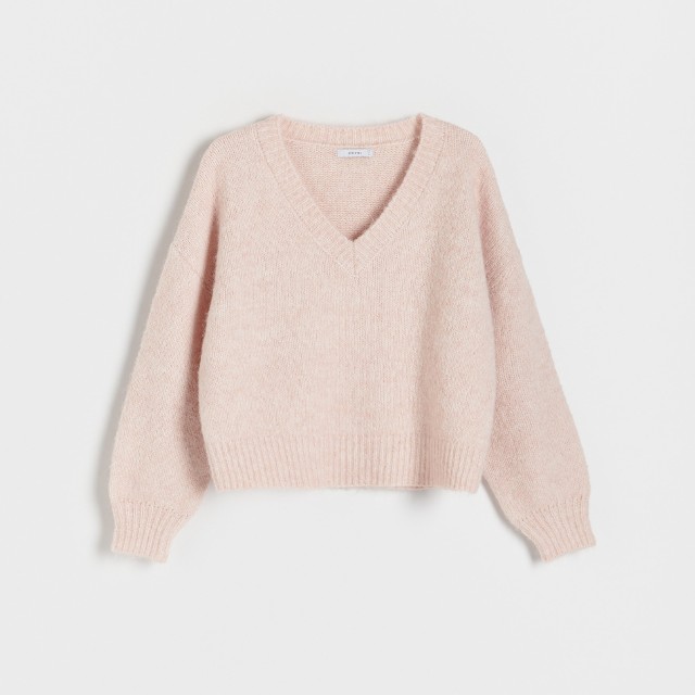 Reserved - Sweter z domieszką wełny - Różowy