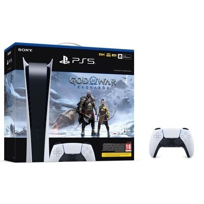PlayStation 5 Digital C Chassis + God of War Ragnarök (Kod do pobrania) + Dodatkowy kontroler SONY DualSense Biały Konsola SONY INTERACTIVE ENTERTAINM