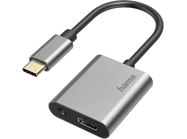 Karta dźwiękowa USB HAMA Premium USB-C - + jack 3,5 mm (wtyk gniazdo) Szary