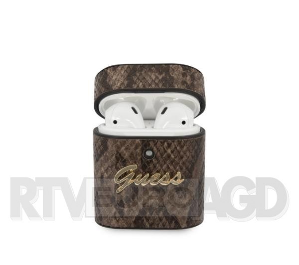Guess GUACA2PUSNSMLBR Etui Python Collection AirPods (brązowy)