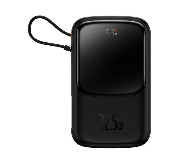 Baseus PPQD020101 Qpow Pro z kablem USB-C 10000mAh, PD 22,5W (czarny)