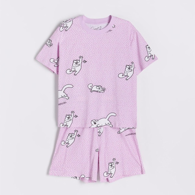 Reserved - Dwuczęściowa piżama Simon's Cat - Różowy