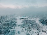 Park Śląski w Chorzowie zimą... to znaczy jesienią. Biało wszędzie