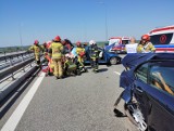 Wypadek na autostradzie A1 pod Grudziądzem. Trzy osoby ranne