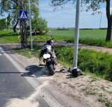 Motocyklista zderzył się z rowerzystą na drodze krajowej