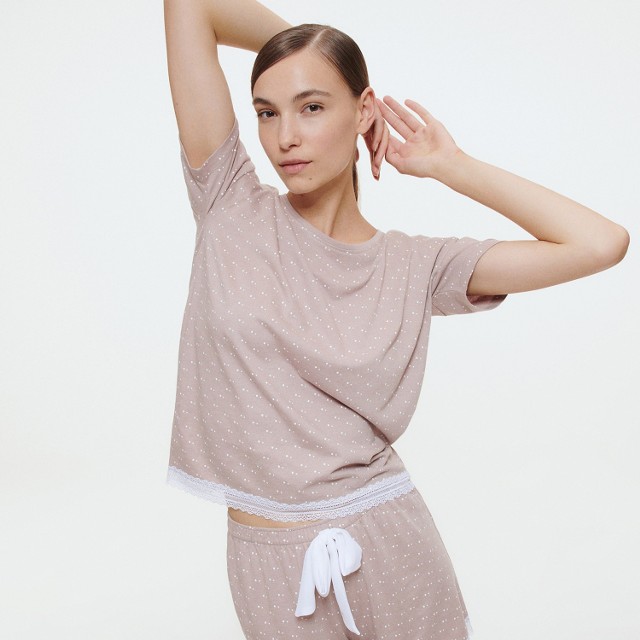 Reserved - Dwucześciowa piżama - Brązowy