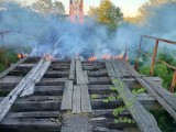 Pożar zabytkowego mostu kolejowego Stobnica-Brączewo