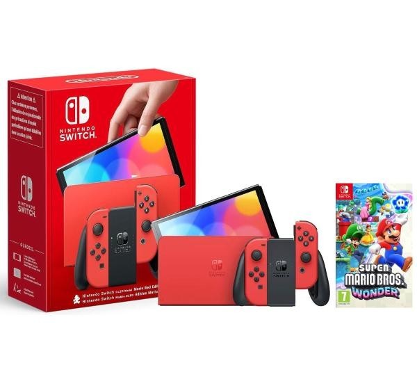 Nintendo Switch OLED (czerwony) - Mario Red Edition - Super Mario Bros. Wonder