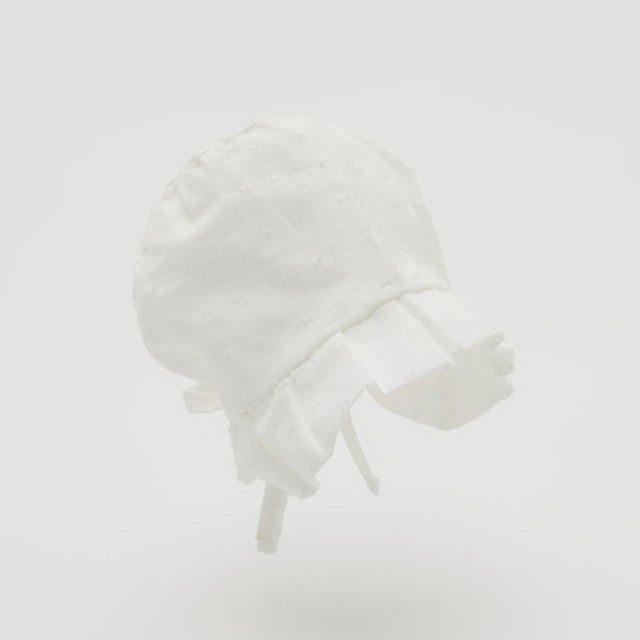 Reserved - Bawełniana czapka z wiązaniem - Biały