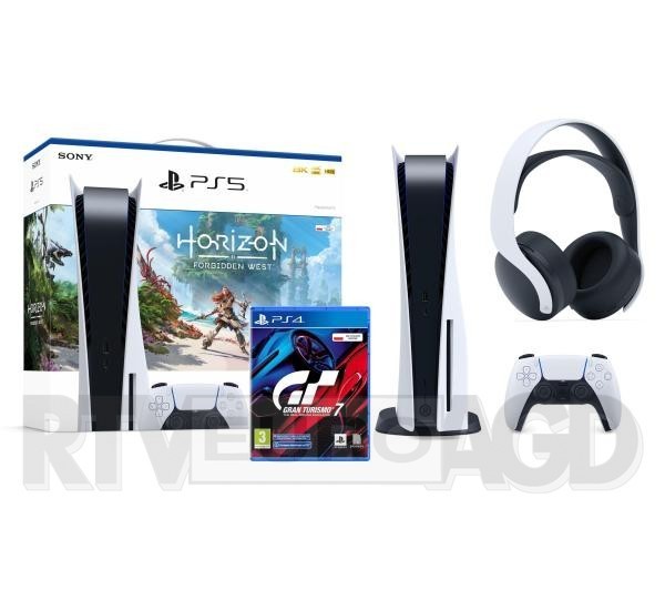 Sony PlayStation 5 (PS5) + Horizon Forbidden West + Gran Turismo 7 + PULSE 3D