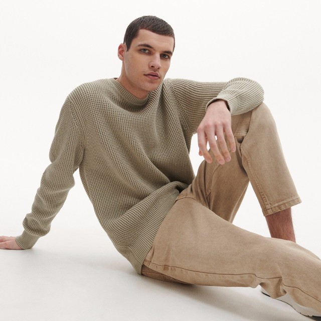 Reserved - Strukturalny sweter - Jasny szary