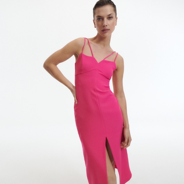 Reserved - Sukienka midi - Różowy