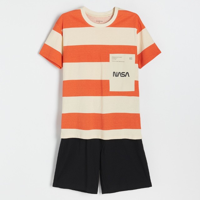 Reserved - Dwuczęściowa piżama NASA - Pomarańczowy