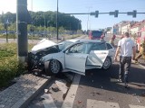 Zderzenie dwóch aut w Bydgoszczy. Jeden kierowca wymusił pierwszeństwo, drugi był pod wpływem