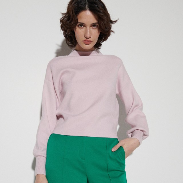 Reserved - Dzianinowy sweter - Różowy