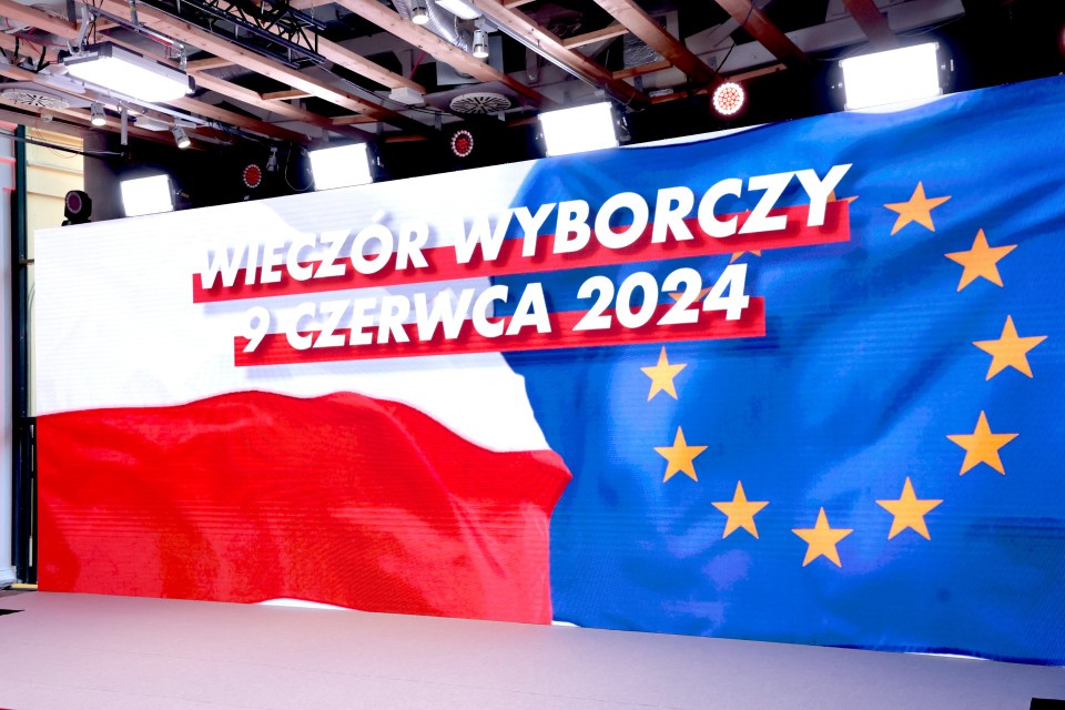 Wieczór wyborczy Koalicji Obywatelskiej z udzialem Premiera Donalda Tuska oraz prezydenta Warszawy Rafala Trzaskowskiego