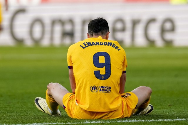 Robert Lewandowski w meczu ligi hiszpańskiej
