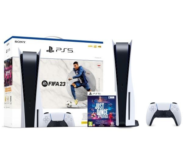 Sony PlayStation 5 (PS5) + FIFA 23 + Just Dance 2023