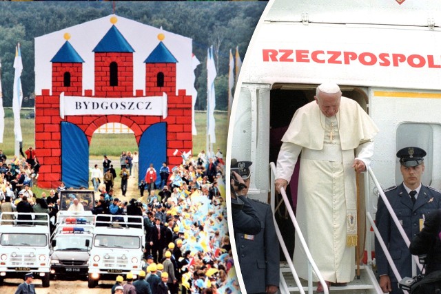 Wizyta Jana Pawła II w Bydgoszczy. 7 czerwca 1999 rok. Szacuje się, że na płycie bydgoskiego lotniska zgromadziło się wtedy około 700 tysięcy osób.