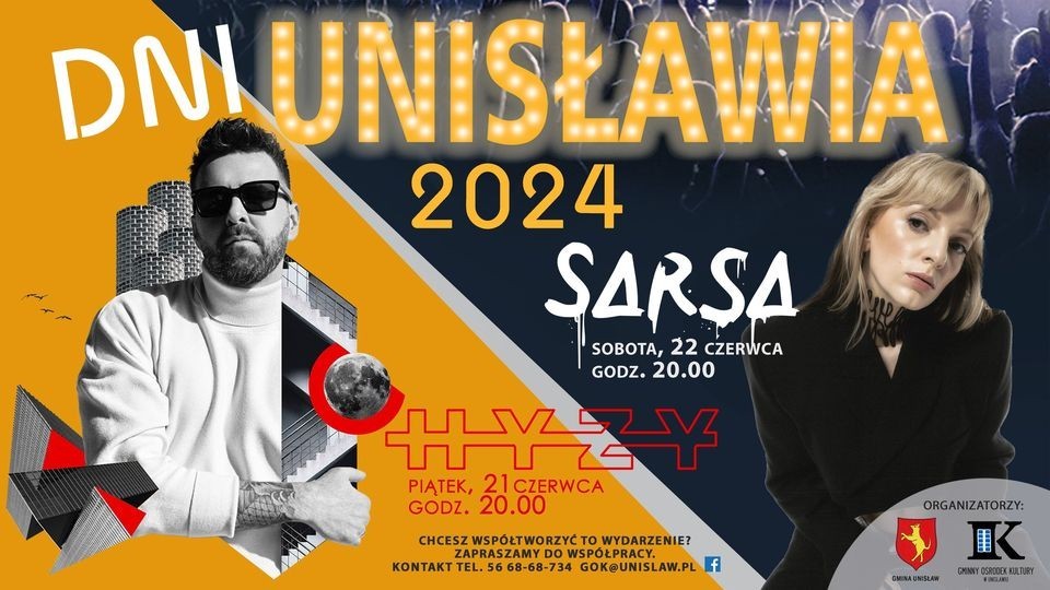 Sarsa i Grzegorz Hyży wystąpią podczas Dni Unisławia 2024