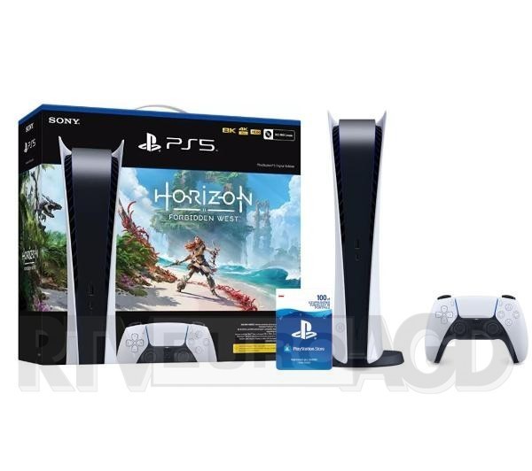 Sony PlayStation 5 Digital (PS5) + Horizon Forbidden West + 2x doładowanie PSN 100 zł