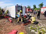 Wypadek autobusu - kilkunastu poszkodowanych. Zobacz zdjęcia z ćwiczeń straży pożarnej w Brześciu Kujawskim