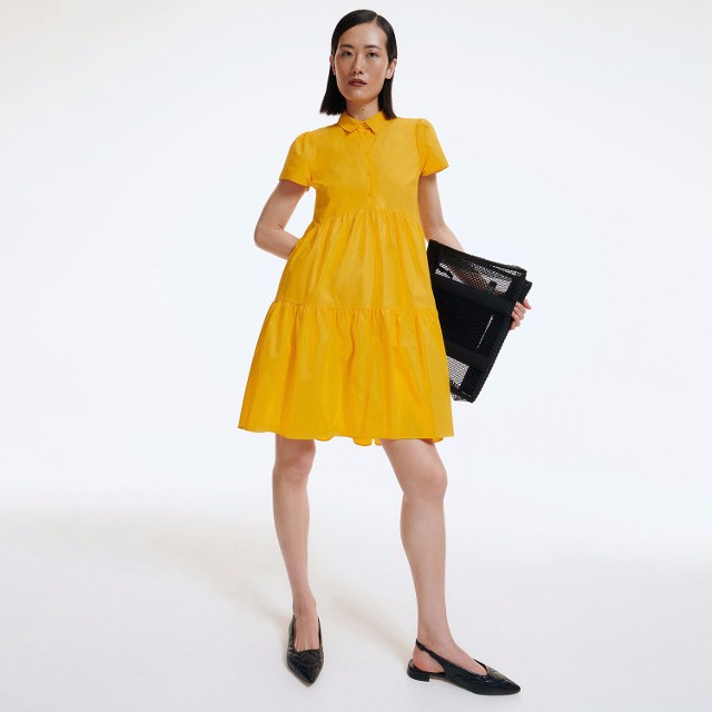 Reserved - Koszulowa sukienka - Żółty