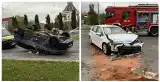 Straż miejska zderzyła się z toyotą. Radiowóz dachował