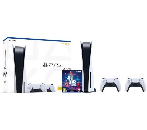Sony PlayStation 5 (PS5) + dodatkowy pad (biały) + Just Dance 2023