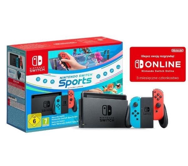 Nintendo Switch Joy-Con v2 (czerwono-niebieski) + NS Online 90 dni + Switch Sports