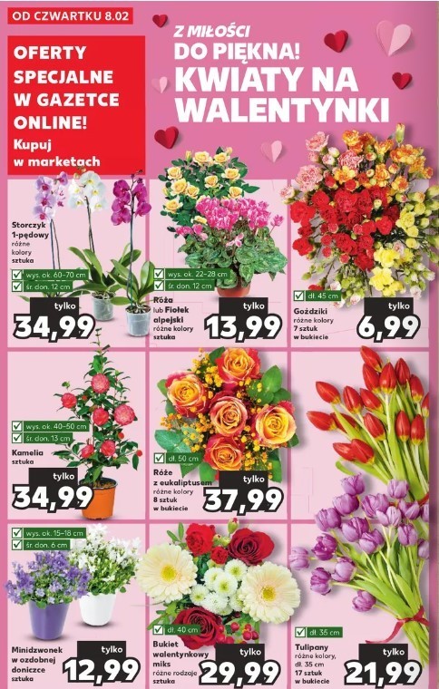 Promocje na kwiaty na 14 lutego