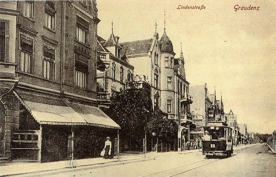 Grudziądzki tramwaj na obecnej ul. Legionów, ok. 1903 roku