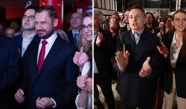 Reakcja w sztabach Aleksandra Miszalskiego i Łukasza Gibały po ogłoszeniu sondażowych wynikow exit poll