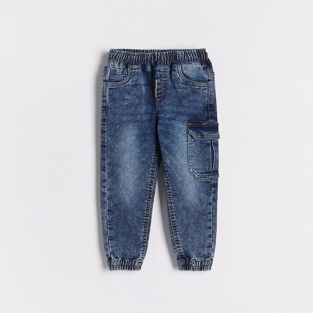Reserved - Jeansy jogger super soft - Granatowy