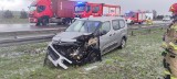 Poważny wypadek czterech aut na autostradzie A1 pod Włocławkiem. Zdjęcia
